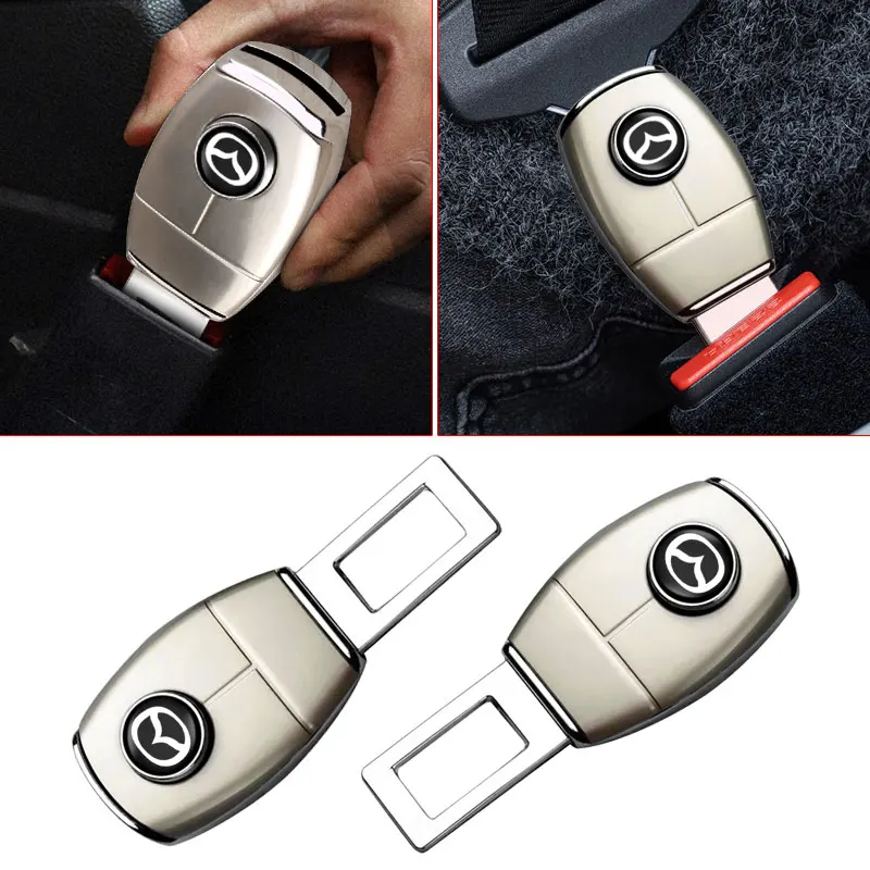 Car Styling Car Seat Belt Clip Extension Plug Buckle Emblem For Mazda 2 3 6 5 Atenza CX3 CX5 MX5 CX7 Axela CX30 CX90 CX60 CX50