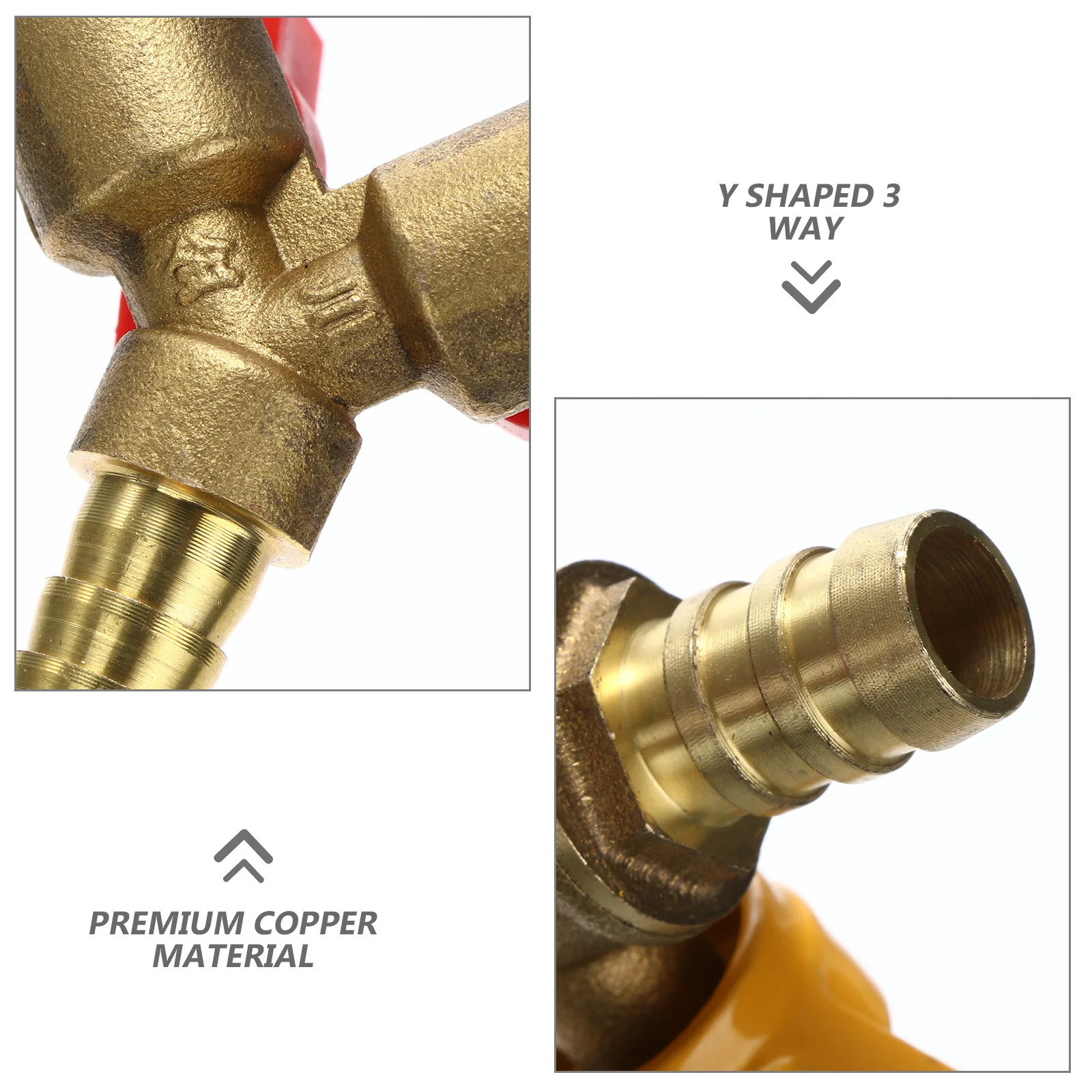 

2pcs 3 Way Y Shape Shut Off Ball Valve For Fuel Gas Air Water Copper Split Ball Valve Replacement Hose Connector