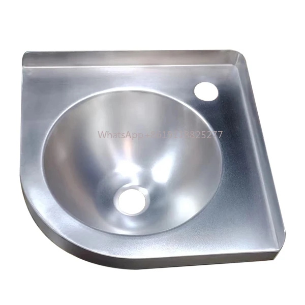 Stainless steel corner basin for bathroom of train hospital school public toilet RV motorhome caravan boat yacht GR-596