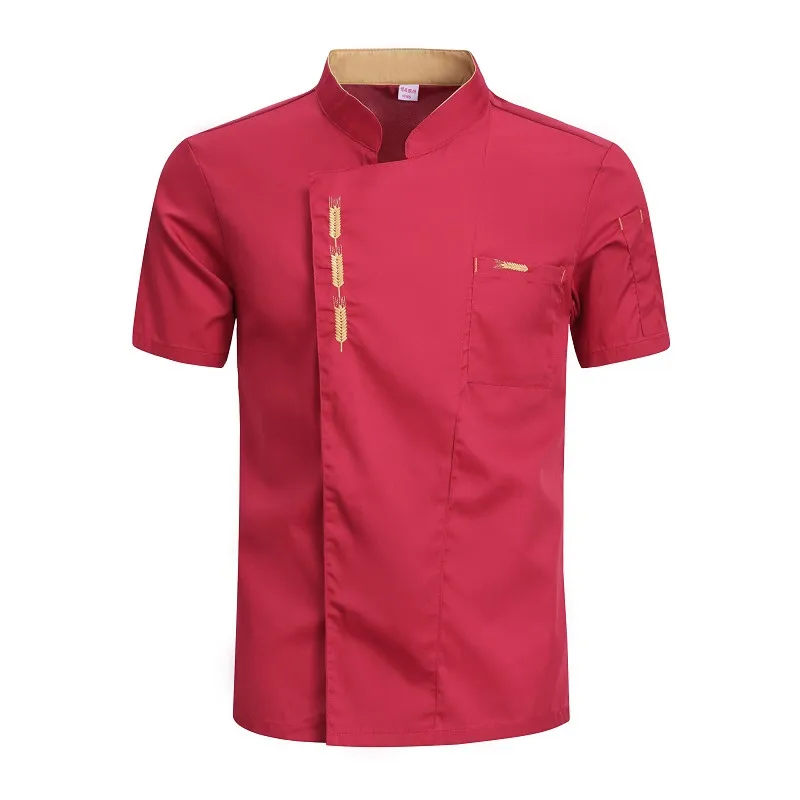 Cozinheiro Jacket para Catering e Cozinhar, Camisa Branca, Roupas de Restaurante, Cozinha Chef T-shirt, Baker Work Uniform, Garçom e Hotel Clothes, Café Macacão