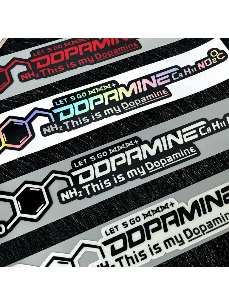 AliExpress NONE A motorcycle fuel tank decoration with a scientific theme - waterproof bicycle sticker showing the chemical equation of dopamine