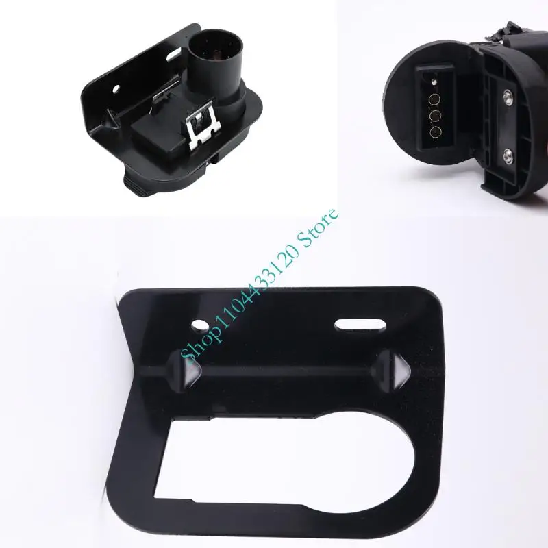 Trailer Wiring Socket and Mounting Bracket 56055632AC with 4-Pin and 7-Pin Connection Points for Organized Lighting, Brake,