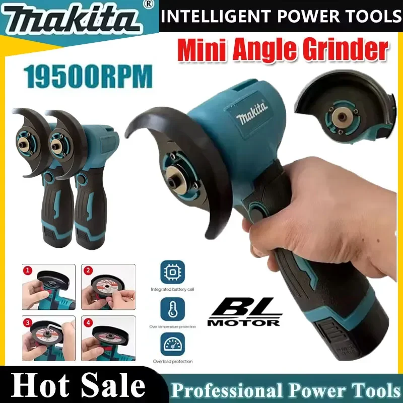 

Makita Electric Portable Mini Angle Grinder Cordless Polishing Mini Cutting Blade Grinder Machine Universal for 12V Battery