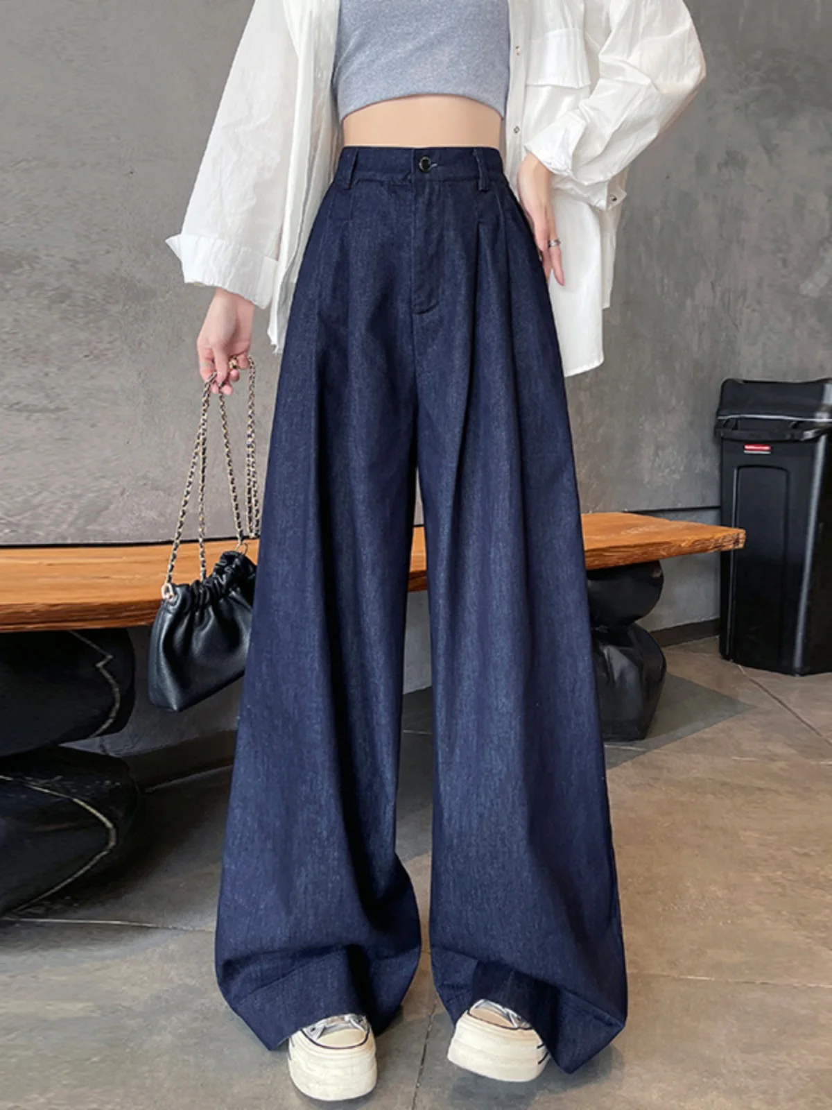 

Оригинальные цветные американские свободные широкие джинсы, женские весенние новые повседневные прямые брюки длиной до пола, ленивый Sle