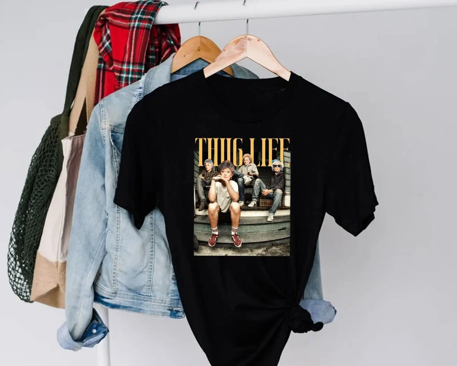 

Golden Girls Thug Life Vintage Funny 80s TV Sitcom Stay Golden Squad Tee T-Shirt