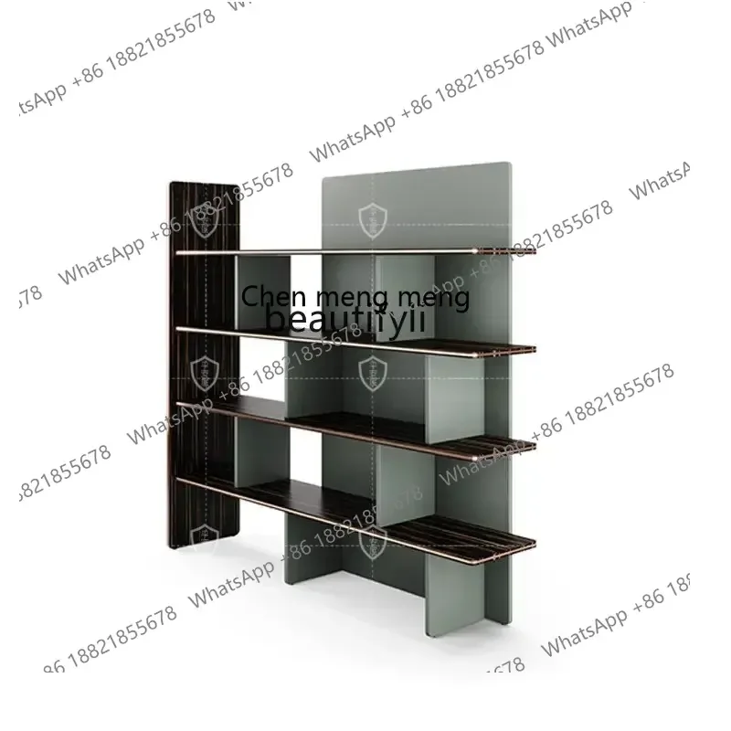 

Italian-Style Light Luxury Bookshelf Bookcase Bookcase Nordic Living Room Designer Partition Display Stand Solid Wood Shelf