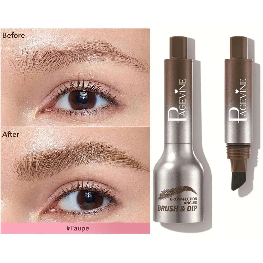 Lápiz de tinte de cejas con cabeza de cepillo grande, modificación de línea de cabello Natural, tipo de prensa, bolígrafo de tinte de cejas, antimanchas e impermeable