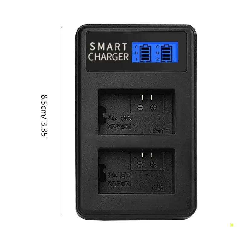 Caricabatterie Micro USB LCD portatili per 6000, 5000, ILCE6000, ILCE7, comoda sostituzione della batteria a doppio slot