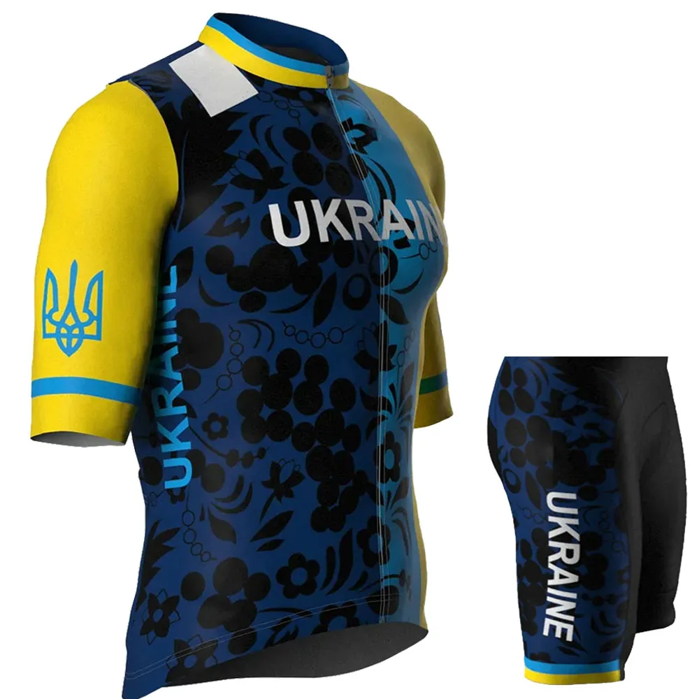 Ukraine National Team 2026 Cycling Jersey Set Summer Bicycle Clothing kits Road Bike Shirts Suit Bicycle Bib Shorts MTB Maillot view 5