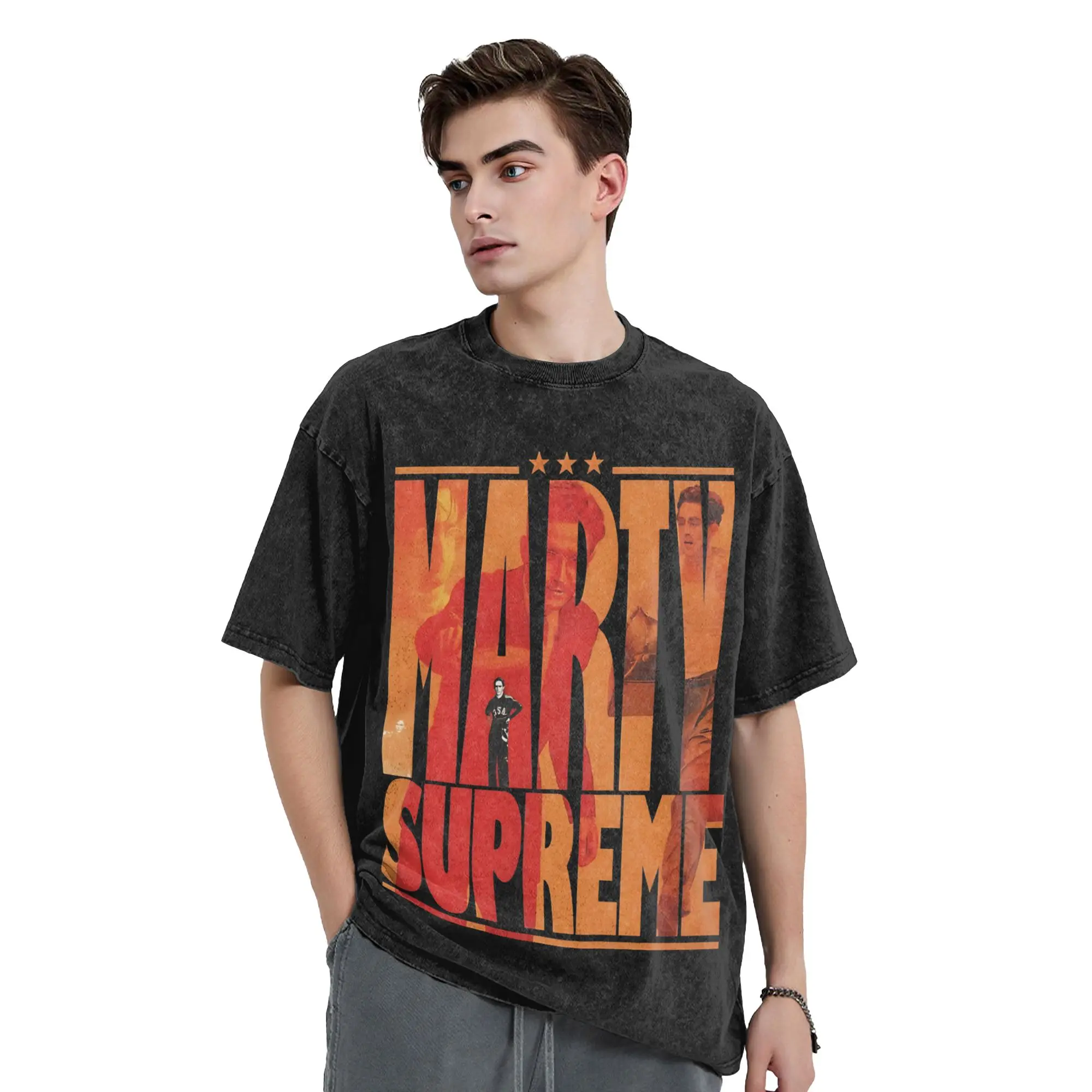 Marty Supreme Movie  Vintage Washed T Shirt for Men Women Pure Cotton Fun T-Shirt Crewneck  Tee Shirt Short Sleeve Clothing