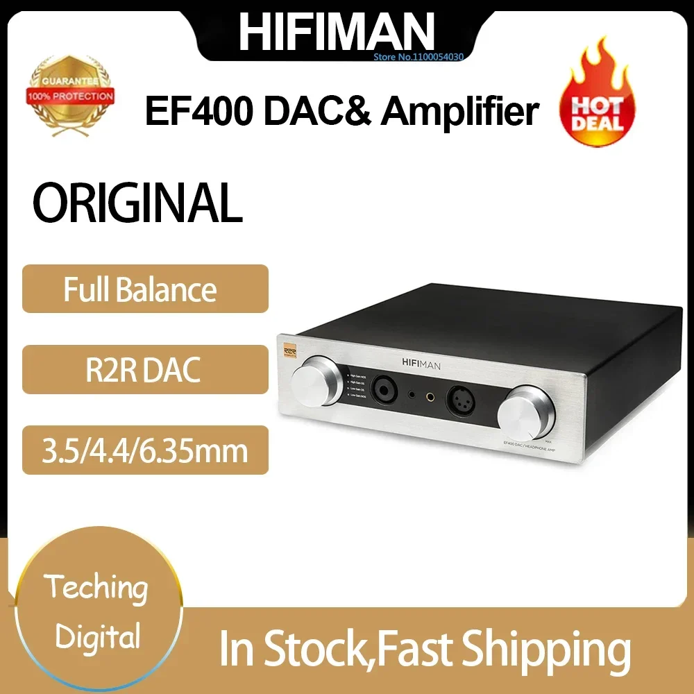 Original HIFIMAN EF400 Desktop Balanced Headphones DAC& Amplifier with R2R DAC, 3.5/4.4/6.35mm 4.4W Output for Home Audio