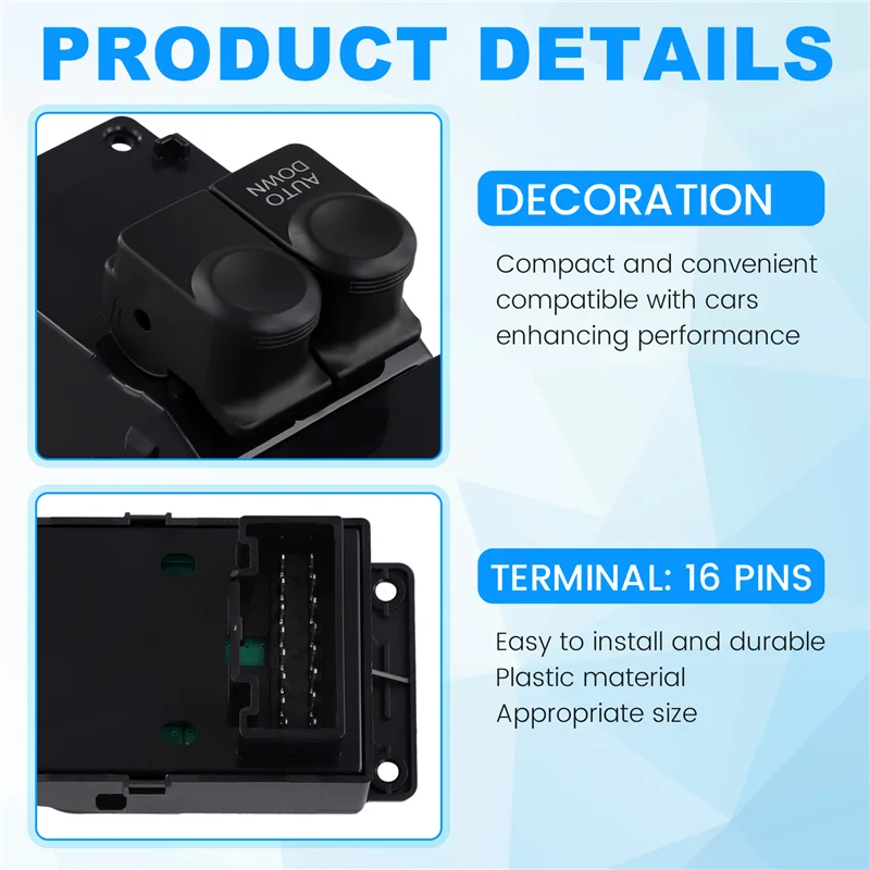 A58X-93570-1R011 Car Master Driver Electric Power Window Switch Button For Hyundai Solaris 935701R0111