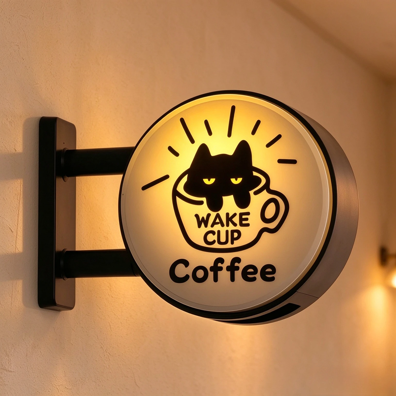 Night Light For Coffee Machine, Light Up Cat Coffee Magnetic Refrigerator Magnet, Mini Decorative Light Box Sign