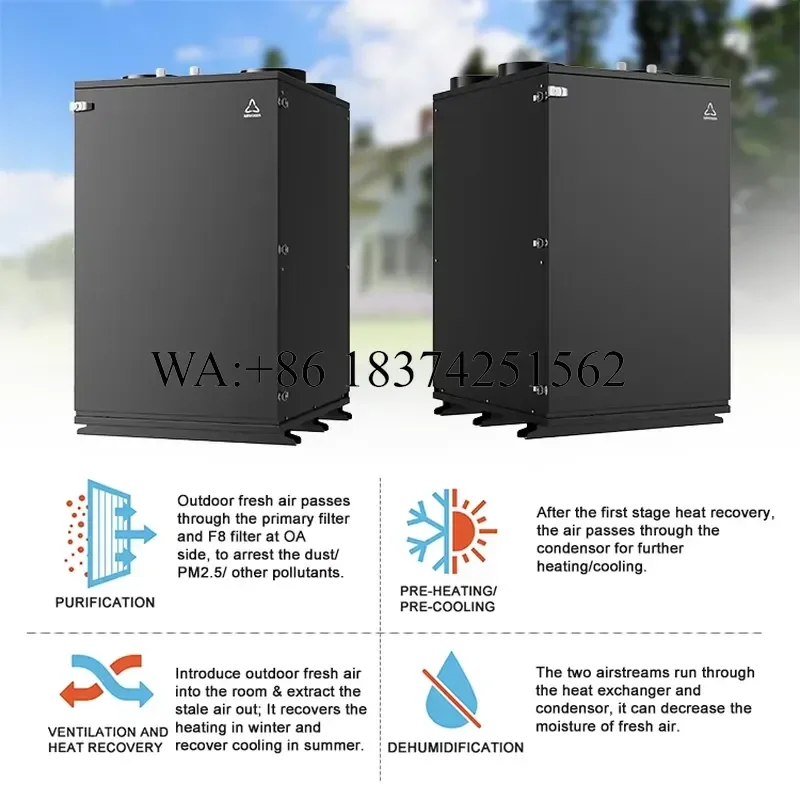 Wmwmnu for Airwoods 350 620 950CMH DC Inverter Heat Pump With Erv Fresh air System