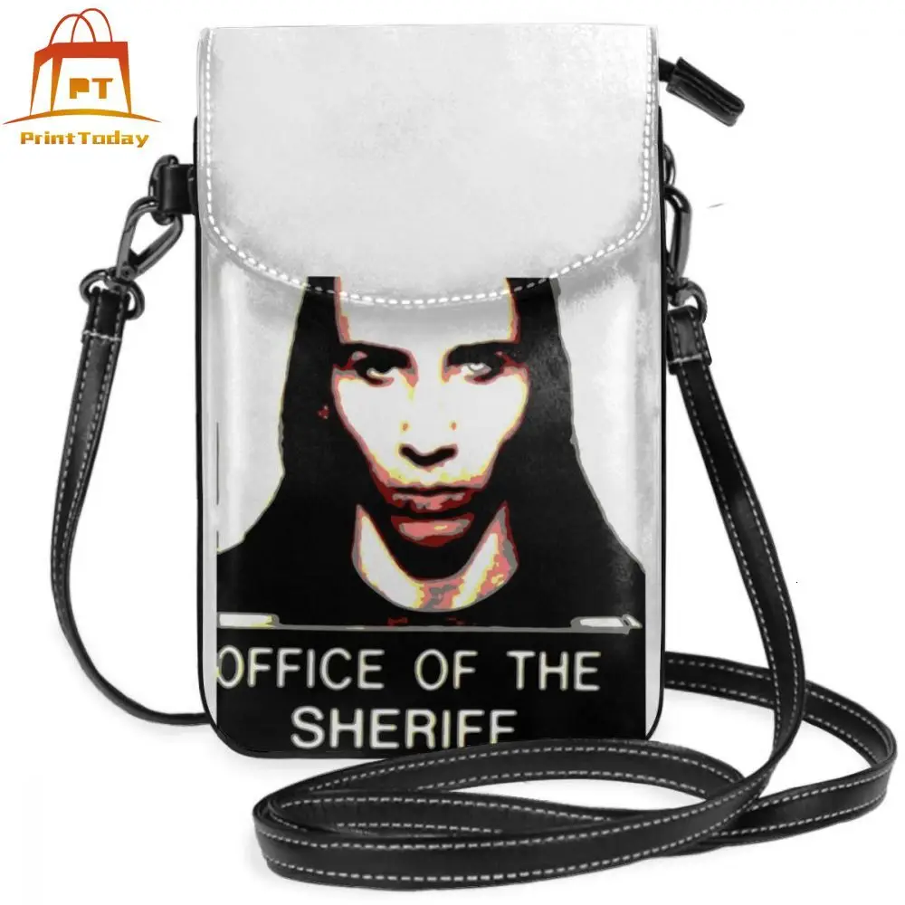 Marilyn Manson Shoulder Bag Marilyn Manson Mugshot Leather Bag Womens High quality Women Bags Street Multifunctional Purse