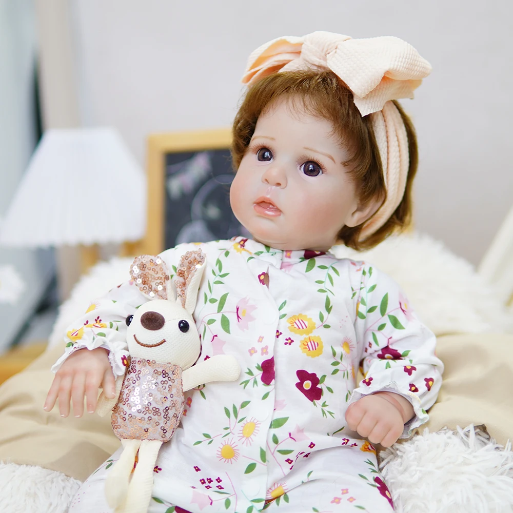 18 Inch Newborn Toddler Realistic Custom in Stock 3D Painted Skin Bebe Lifelike Silicone Vinyl Cotton Boneca Reborn Baby Dolls
