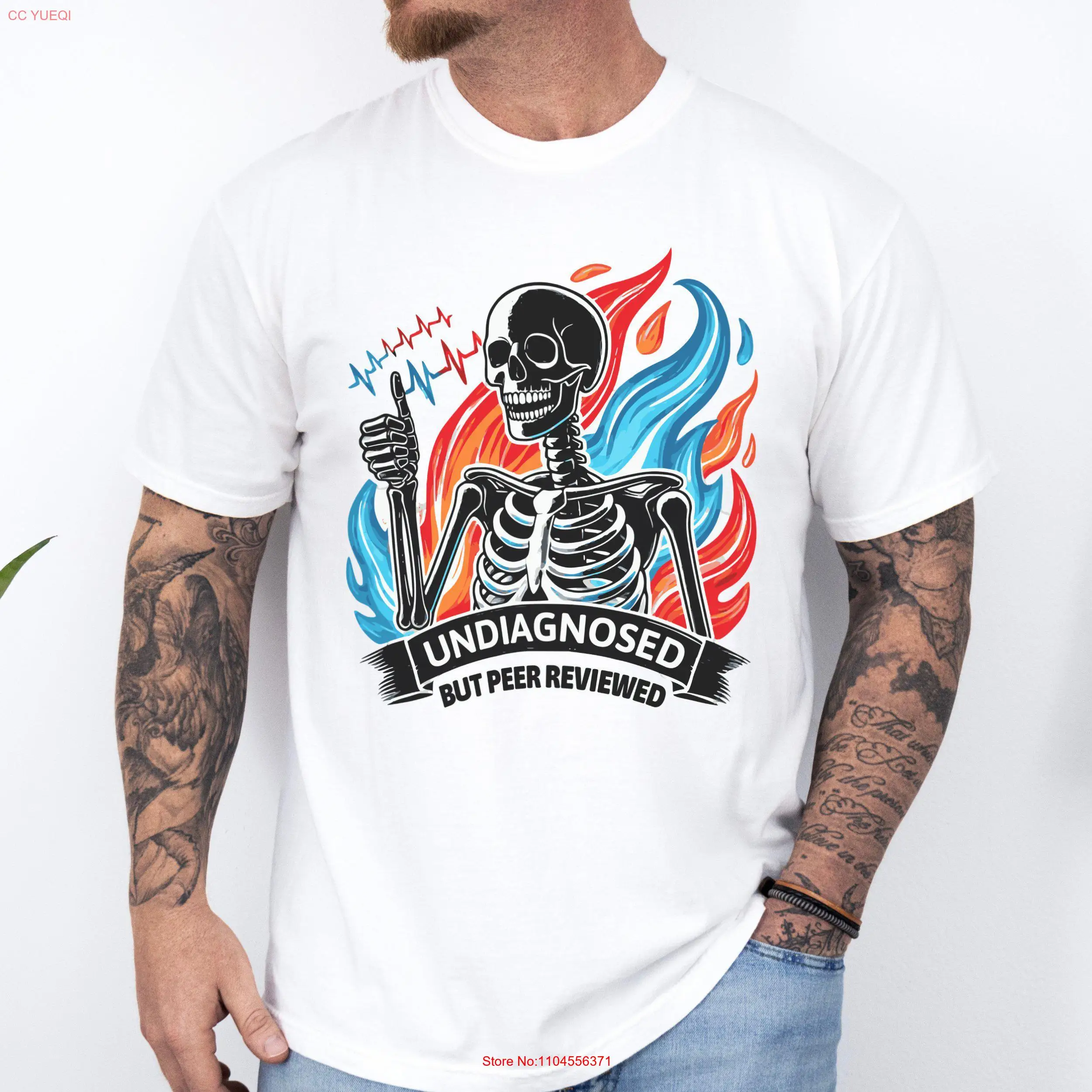 تي شيرت غير مشوه ولكن تم مراجعه من الكثرى تي شيرت مضحك هيكل عظمي لطيف ممرضة فريدة من نوعها لعمال الرعاية الصحية بأكمام طويلة أو قصيرة