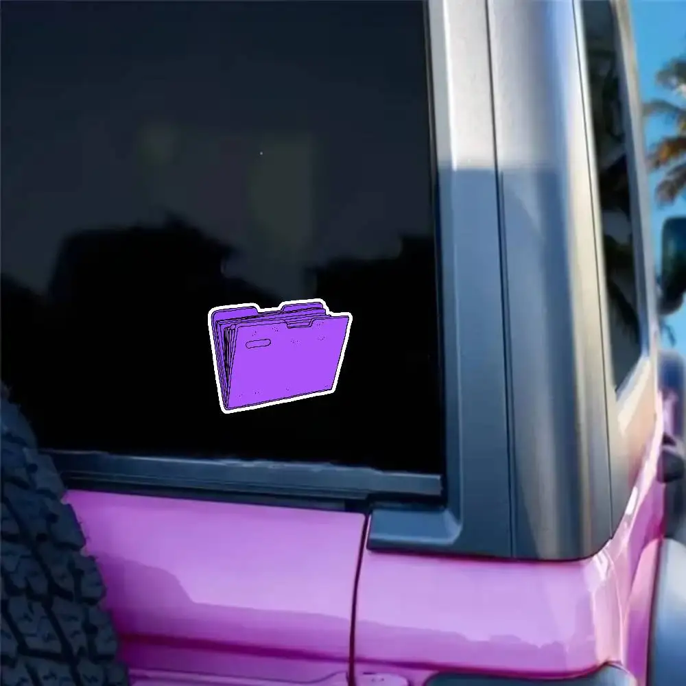 Purple Folder Minimal Aesthetic Waterproof Stickers For Decorating Car Windows Motorcycles And Computers. view 4