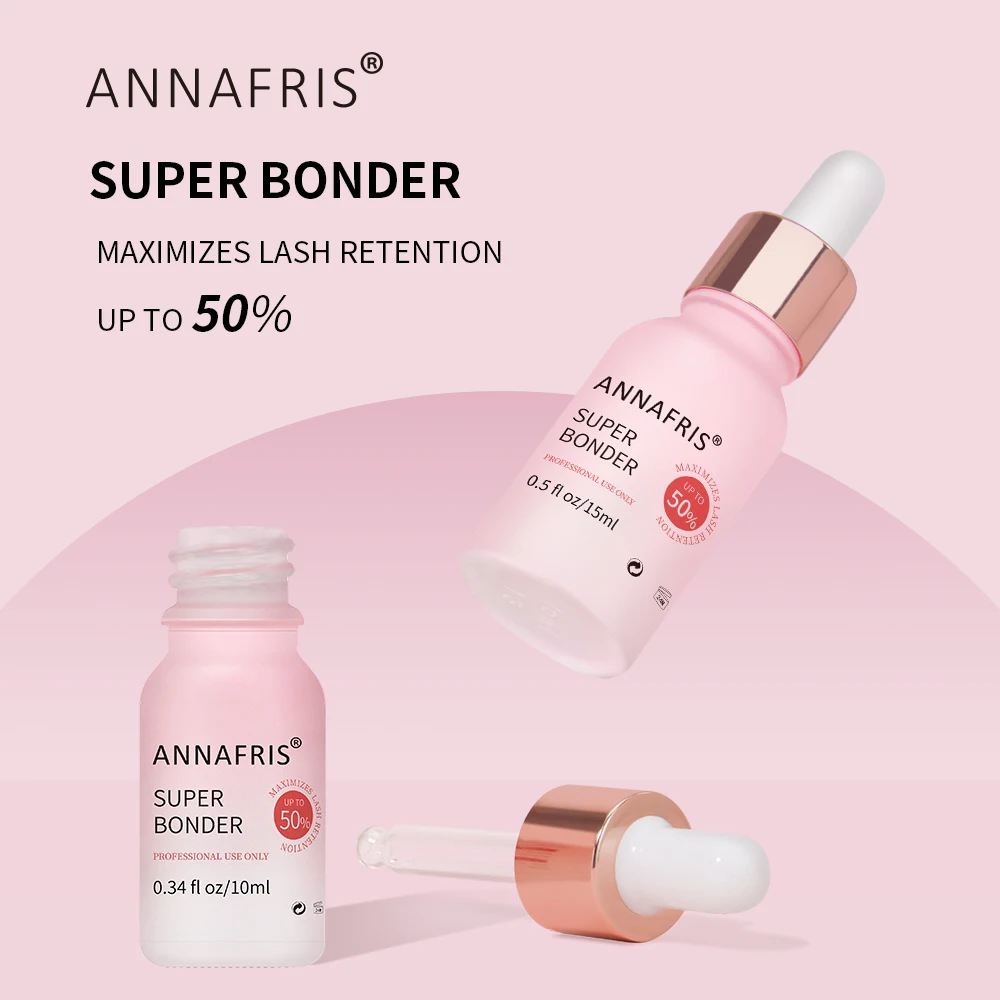 ANNAFRIS 10ml/15ml Lash Extension Super Bonder Quick Drying Long Last Grafting Eyelash Glue Cure Private Label Eyelash Adhesive