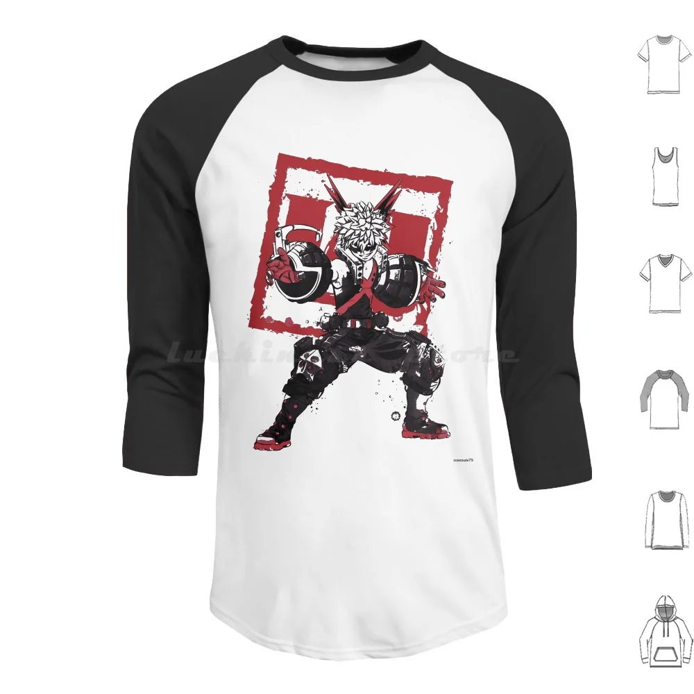 Sudadera con Capucha Bakugo Sumi-E de Algodón de Manga Larga, Anime Manga Katsuki Bakugo, Bakugou Ochako, Uraraka Shoto, Todoroki Tenya, Iida Izuku