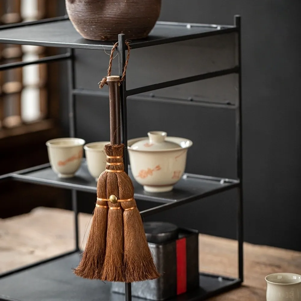 Eco-friendly Traditional Tea Cleaning Brush Natural Vintage Palm Hair Brush Asian Style Portable Mini Whisk Broom Pot Cleaning