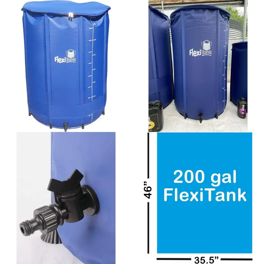 Tanque de agua plegable para riego de jardín portátil, contenedor de almacenamiento ideal para plantas y uso en invernadero (capacidad de 200 l)
