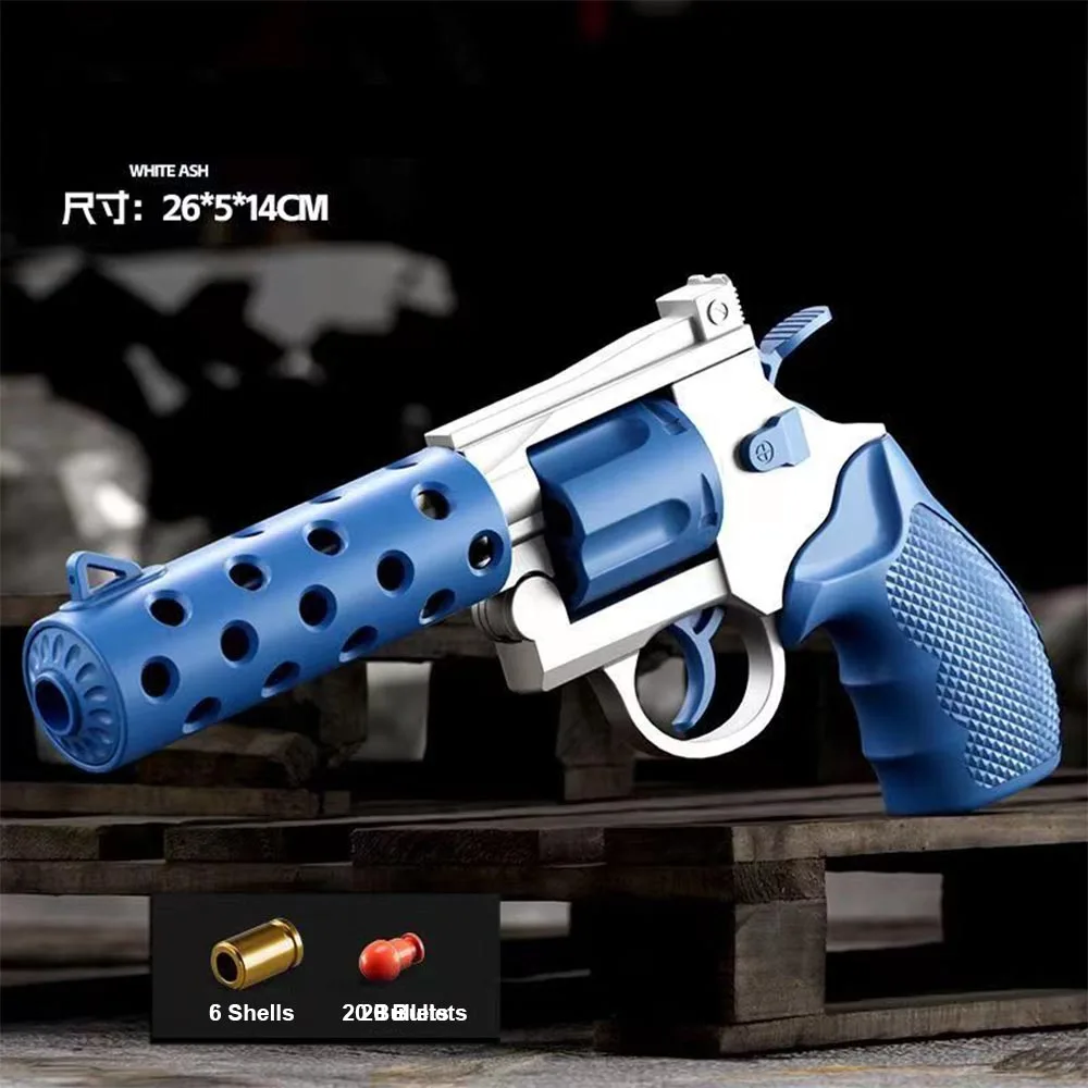 Automatic Shell Ejecting Revolver Toy Gun Pistol Shooting Games Education Toy for Kids Boy Gifts Dropshipping