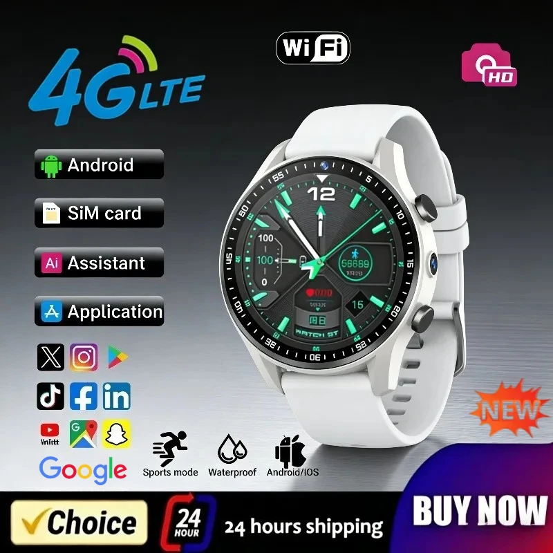 

A7 Dual Camera 4G Watch Video Tracker 128GB Memory SIM Card With Wifi GPS Waterproof Call Store Step Google Accessories Balance