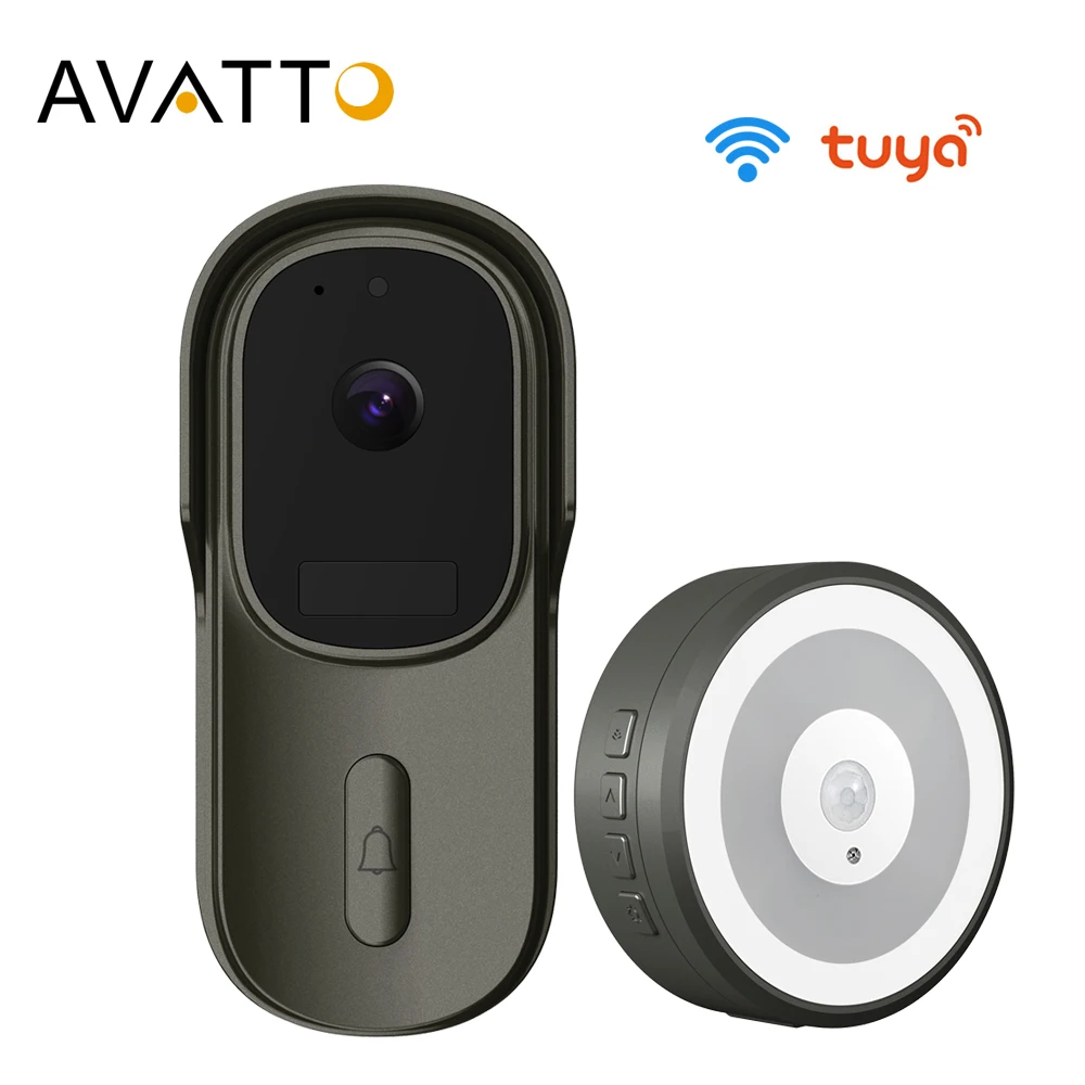 AVATTO Tuya Smart Video Doorbell with Camera 1080P, 170° Ultra Wide View Angle WiFi Video DoorBell Works for Alexa/Google Home