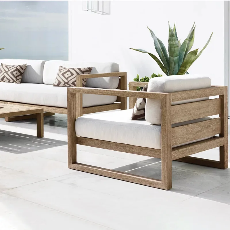 

Уличный диван из тика для дизайнерских вилл, дворов, отелей, соляриев, уличный диван из массива дерева