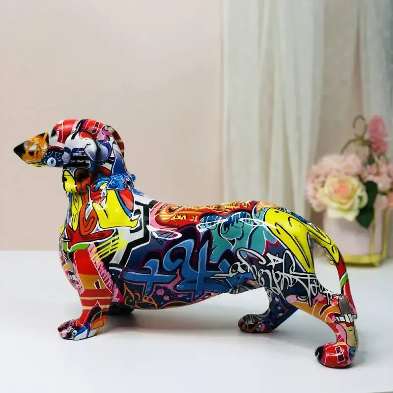 38cmmodern Simplicity Sausage dog resin Arts and Crafts Sculpture living room home accessories Children's office room decoration