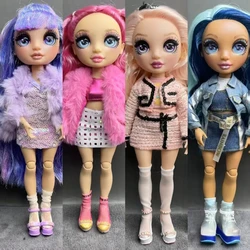 Original 28cm Rainbow Big Sister Fashion Dress up Doll Small Fragrant Fur Style Clothes Girl Holiday Gift Toy
