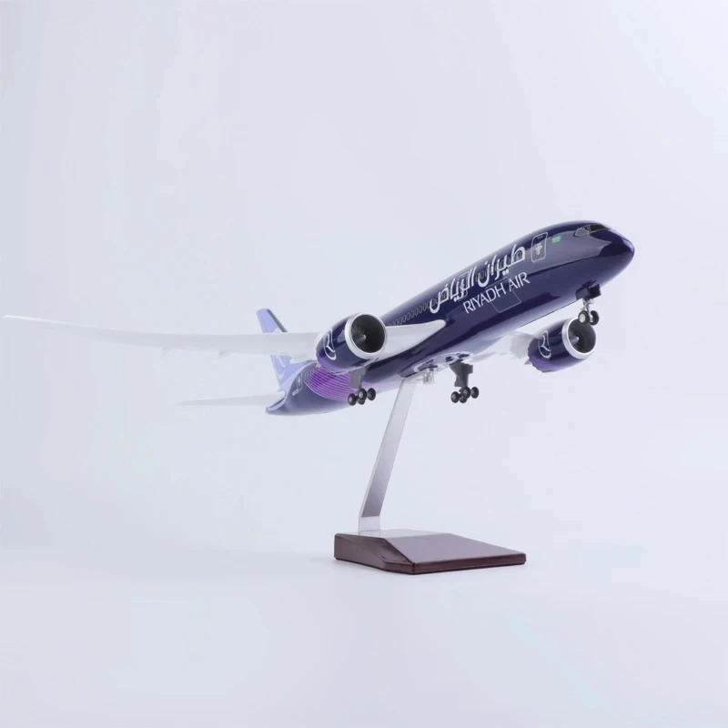 Sale Resin Material 1:130 43cm With Wheels Airplane Aircrafts B787-8 Riyadh Air Plane Model Toys Display Gifts