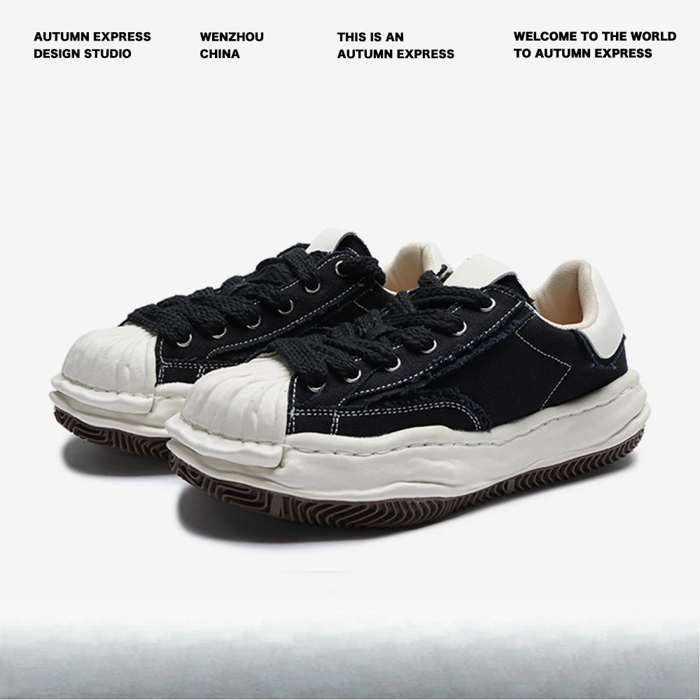 

Shell head men's shoes Japanese dissolving shoes platform heightening casual board shoes retro