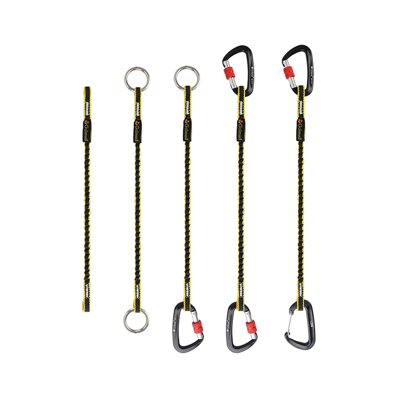 Golmud Elastic Tool Tether 45-75cm Anti-Loss Rope with 12kN Carabiner for Climbing, Fishing & High-Altitude Work