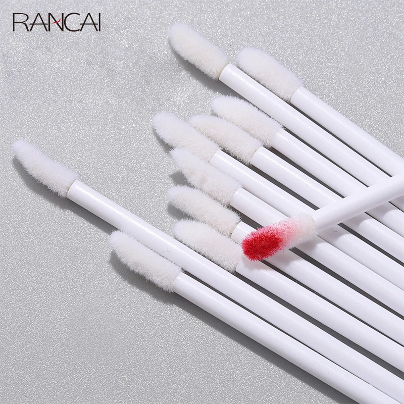 RANCAI – pinceaux de maquillage jetables, 50 pièces, brosse à lèvres, applicateur de Mascara pour les yeux, baguettes de rouge à lèvres, nettoyage des cils, cosmétique, outils de maquillage