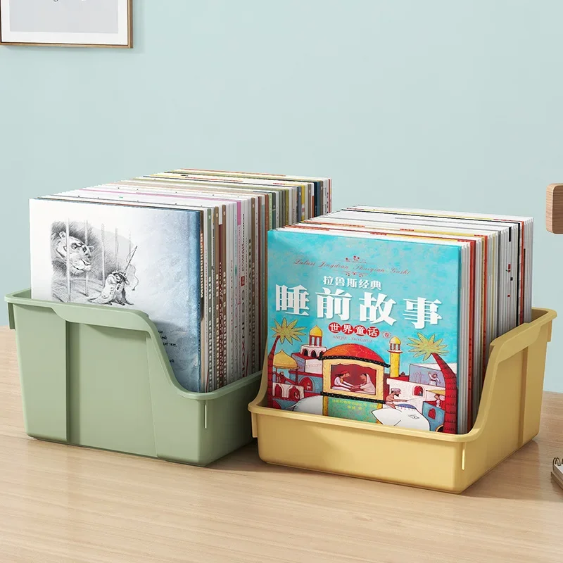 Desktop book storage box Student picture book storage basket Large capacity home storage box for children\'s toys organizer box