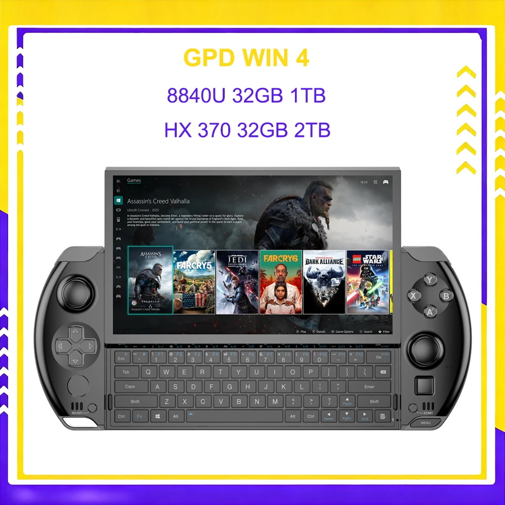 Новый GPD WIN 4 AMD AI 9 HX 370 6-дюймовый портативный планшет GamePad 32 ГБ ОЗУ 1/2 ТБ SSD Карманный мини-ПК Игровая консоль