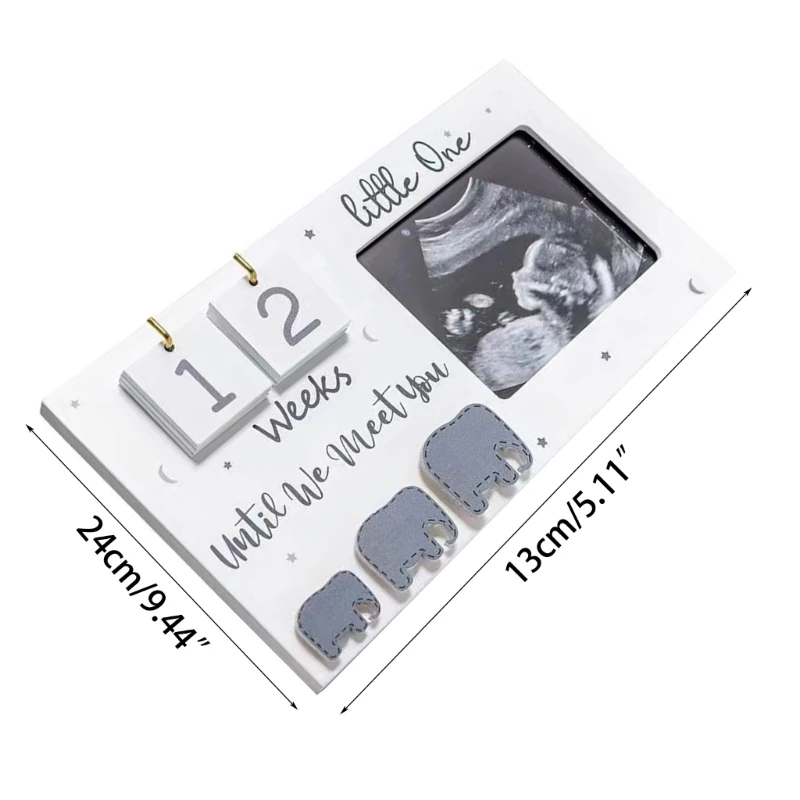 Creative Sonogram Picture Frame Wooden Baby Photo Frame Gender Reveal Pregnancy Announcement Sonogram Photo Frame