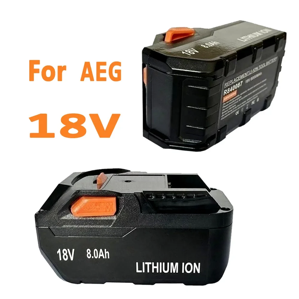 For AEG 18V Battery 8.0AH Lithium Ion Battery for RIDGID R840087 R840085 L1815R L1850R L1830R R840083 Cordless Power Tool Series