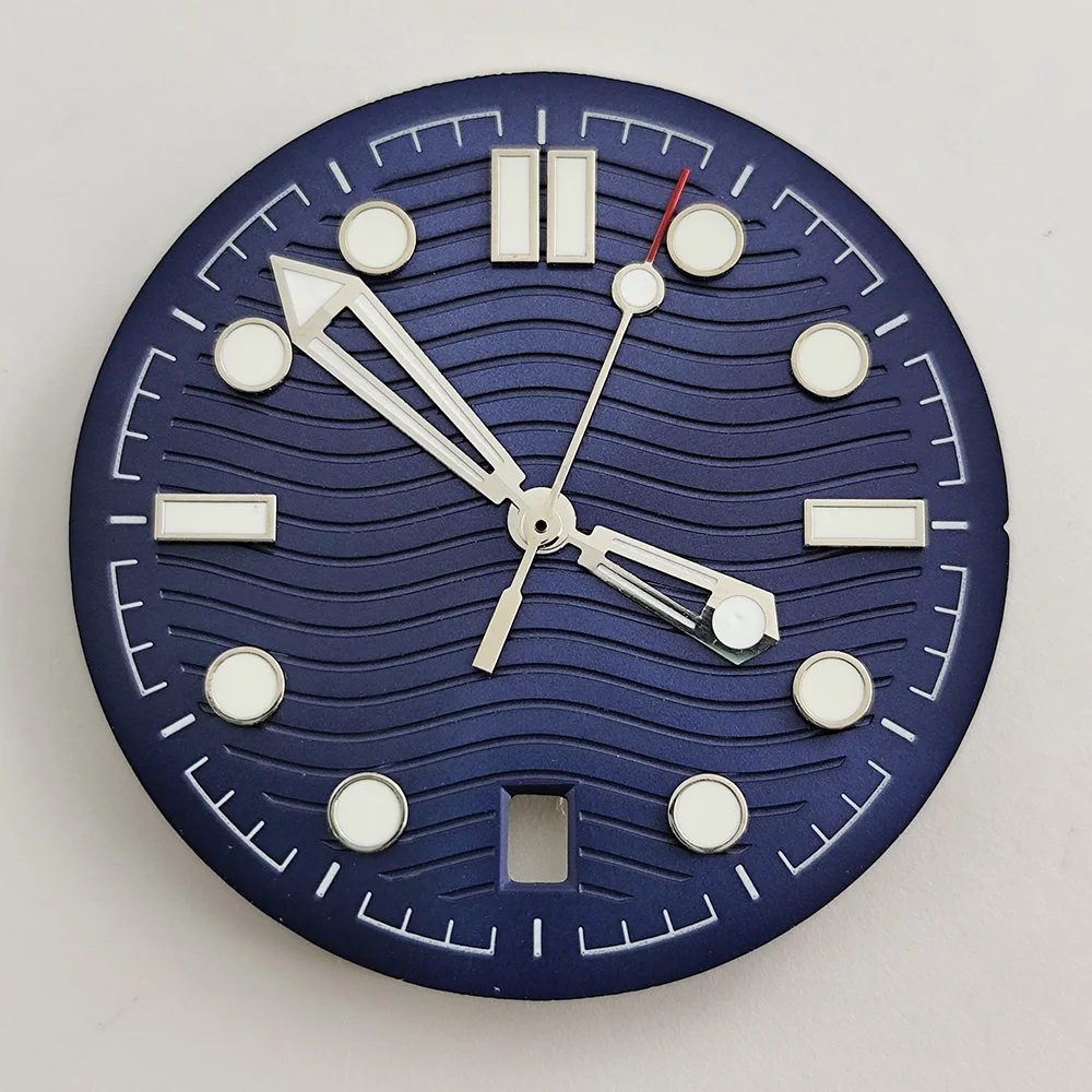 Quadrante asettico da 31,5 mm Lancette NH35 adatte per movimento NH35 quadrante luminoso verde Orologio da uomo di ricambio Quadrante