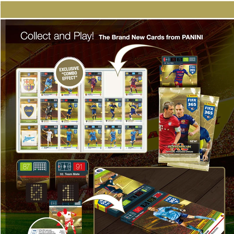 بانيني الرسمية FIFA 365 2016، 5 عبوات من بطاقات تجارة كرة القدم، مجموعة عتيقة