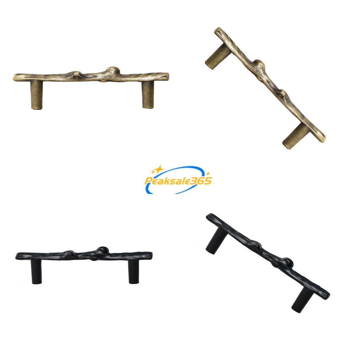 2pcs Tree Branch Handle w/screws Metal Furniture Pull Knobs Antique Bronze Black Pull Kitchen Cabinet Bathroom Drawer Door 4.2