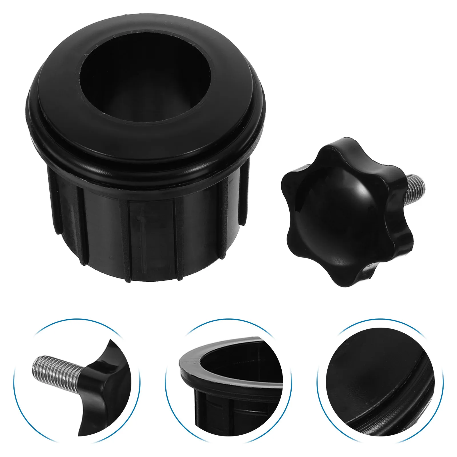 1Set Umbrella Base Adapter Heavy Duty Tubular Sleeve M8 Thread Replacement for Patio Outdoor Umbrella Stand Hole Ring Cap