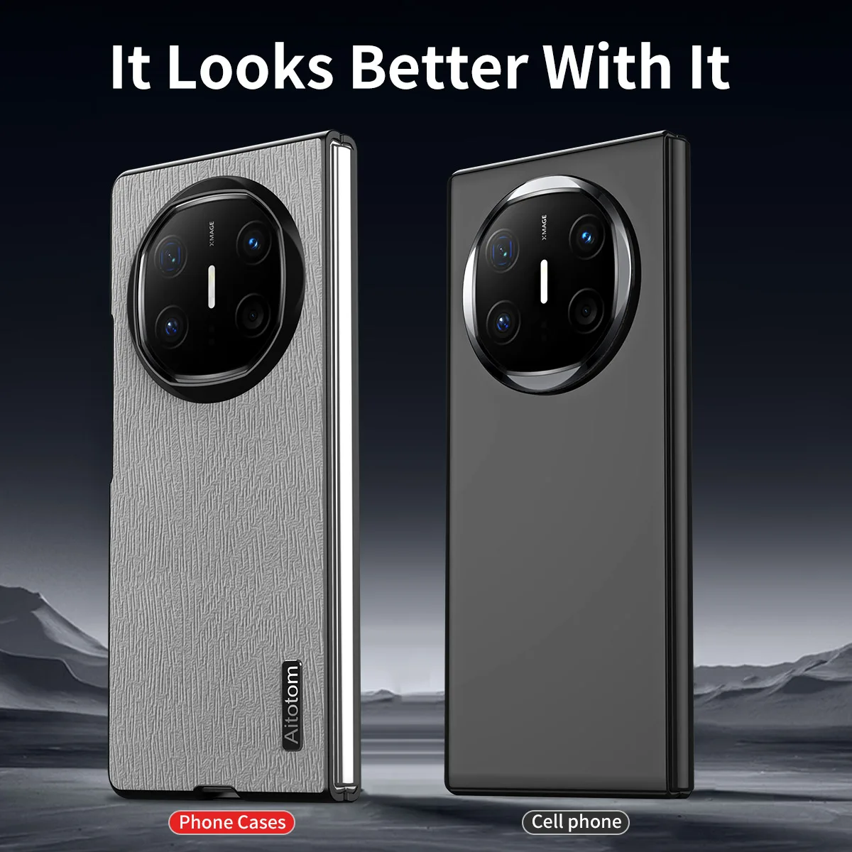 Case For Huawei Mate X6 X5 X3 X2 Luxury Tree Grain Back Cover Anti-fall Lens Full Cover For Huawei Mate X6 Shockproof Bumper