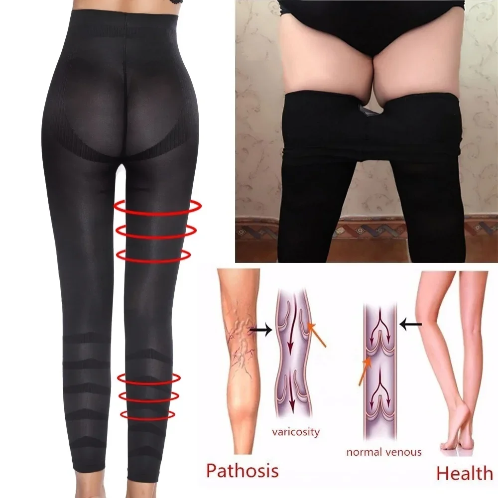 Mallas de cintura alta para mujer, pantalones ajustados de compresión, moldeadores de piernas, bragas adelgazantes anticelulitis, Control de barriga