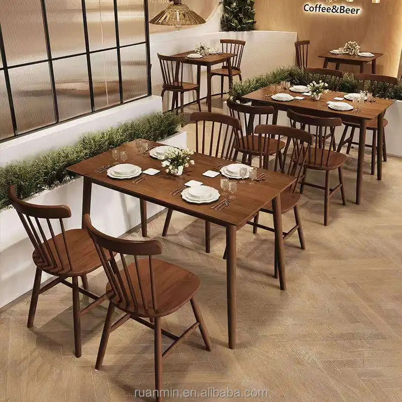 #Restaurant, Coffee Shop, Coffee Shop, Customized High-end Solid Wood Furniture, Hotel Restaurant, Dining Table