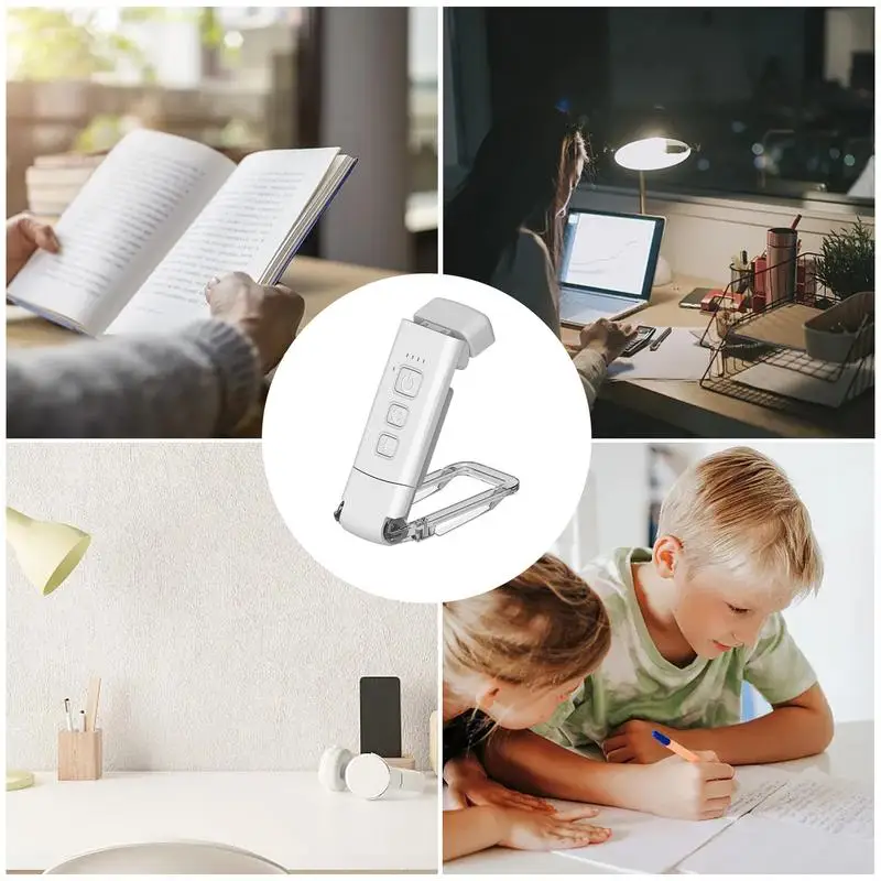 Book Reading Light Clip Rechargeable Ultra-Bright Desk Reading Light Dimmable Small USB Powered Desk Lamp Eye Protection Clip on