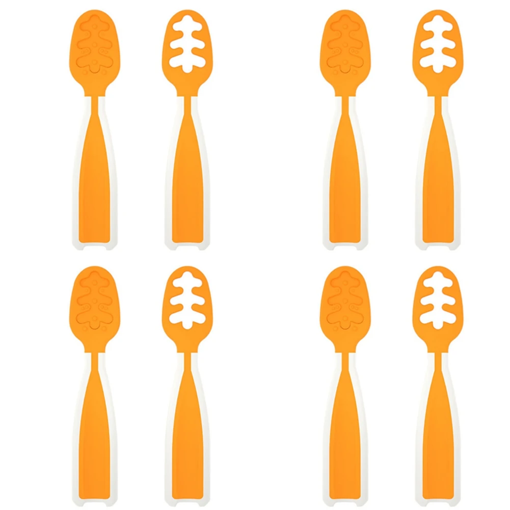 

【Price-Drop!】Baby Self-Feeding Spoon Set, Flexible Teething Spoons, Ideal For Pureed Foods & Feed Training,Suitable For 6+ Month