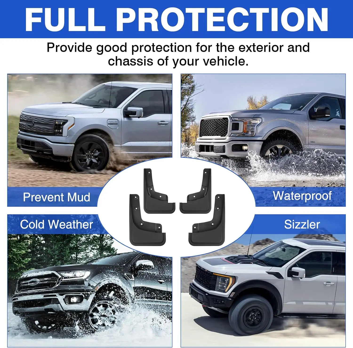 Mud Flaps For Ford Ranger US Version 2024-2026 Mudflap Fender Flares Splash Guards 4PCS Car Mudguards Exterior Accessories view 4
